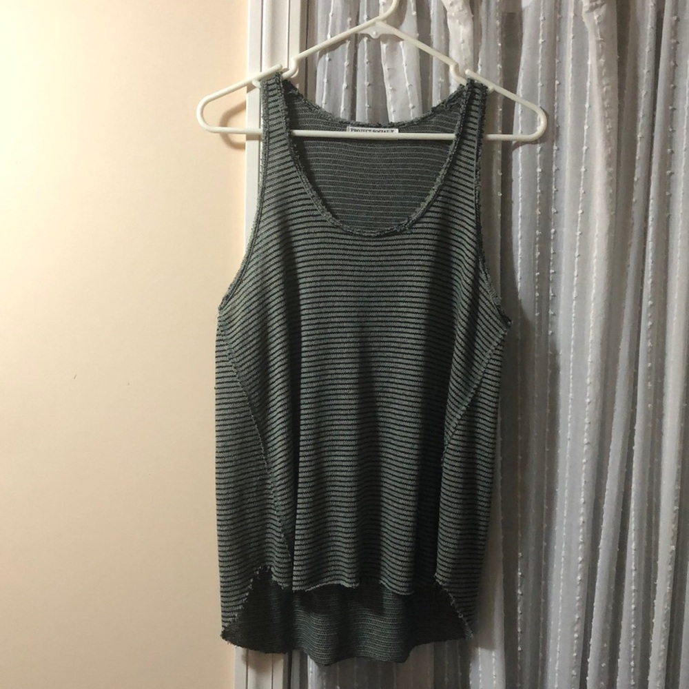 Army green and black stripes racerback tank top